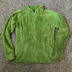 Marmot Fuzzy Fleece Women's Jacket Full Zip Thumb Holes Soft Cozy Warm Green L